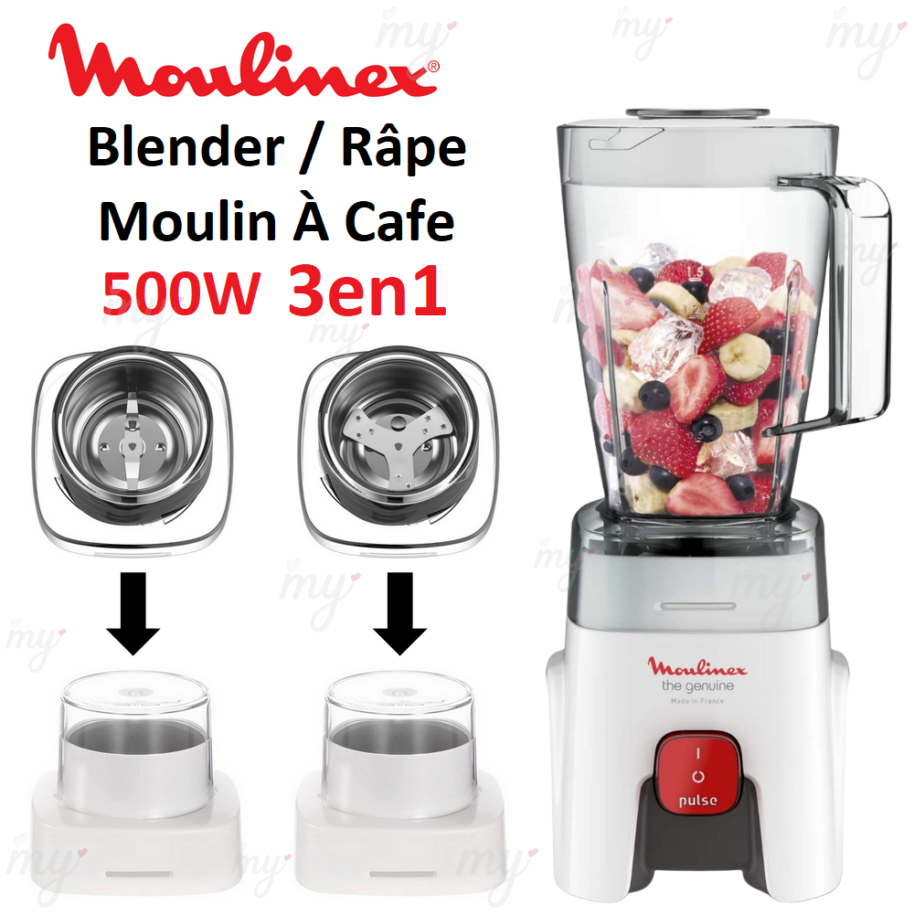 Blender 1.75L 500W Avec Râpe Et Moulin À Café Moulinex Genuine LM242B25 -  imychic