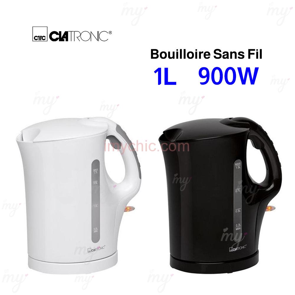 Bouilloire Électrique Sans Fil 1L 900W Clatronic WK 3462 - imychic