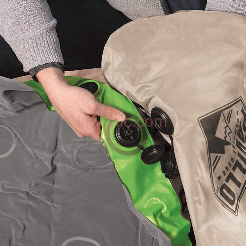 BESTWAY Lit gonflable ASLEPA avec oreiller intégré + sac de couchage 1  place pas cher 