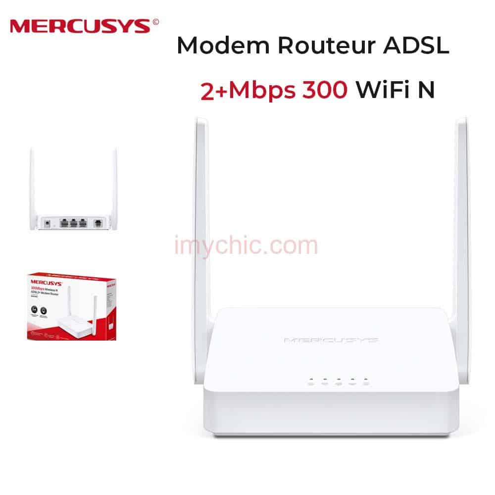 Modem Routeur ADSL2+ WiFi N 300 Mbps Mercusys MW300D - imychic