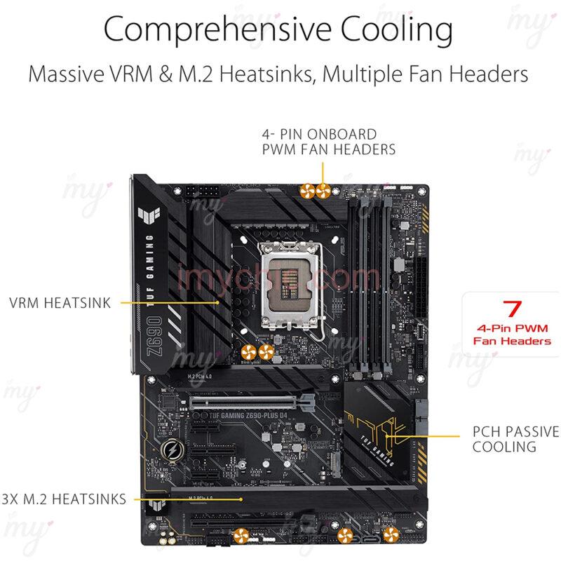Cartes Mère ATX Intel LGA 1700 12e Gén PCIe 5.0 Gaming Asus Z690-PLUS D4 -  imychic