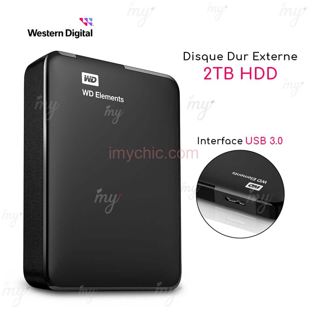 Disque Dur Externe 2TB HDD Western Digital WDBU6Y0020BBK - imychic