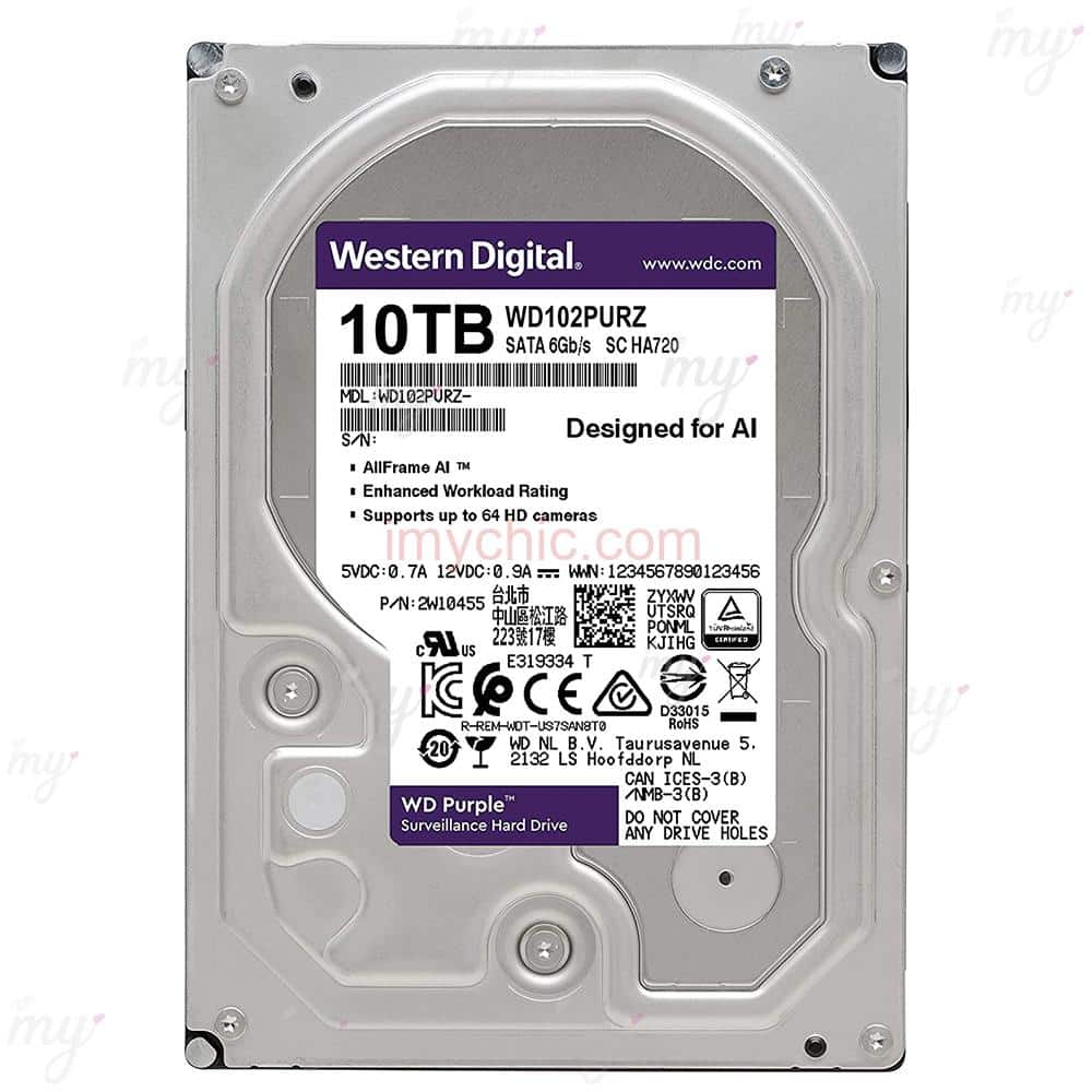 Disque Dur Interne Pour Desktop 8TB Hdd WD Purple Western Digital WD82PURX  - imychic