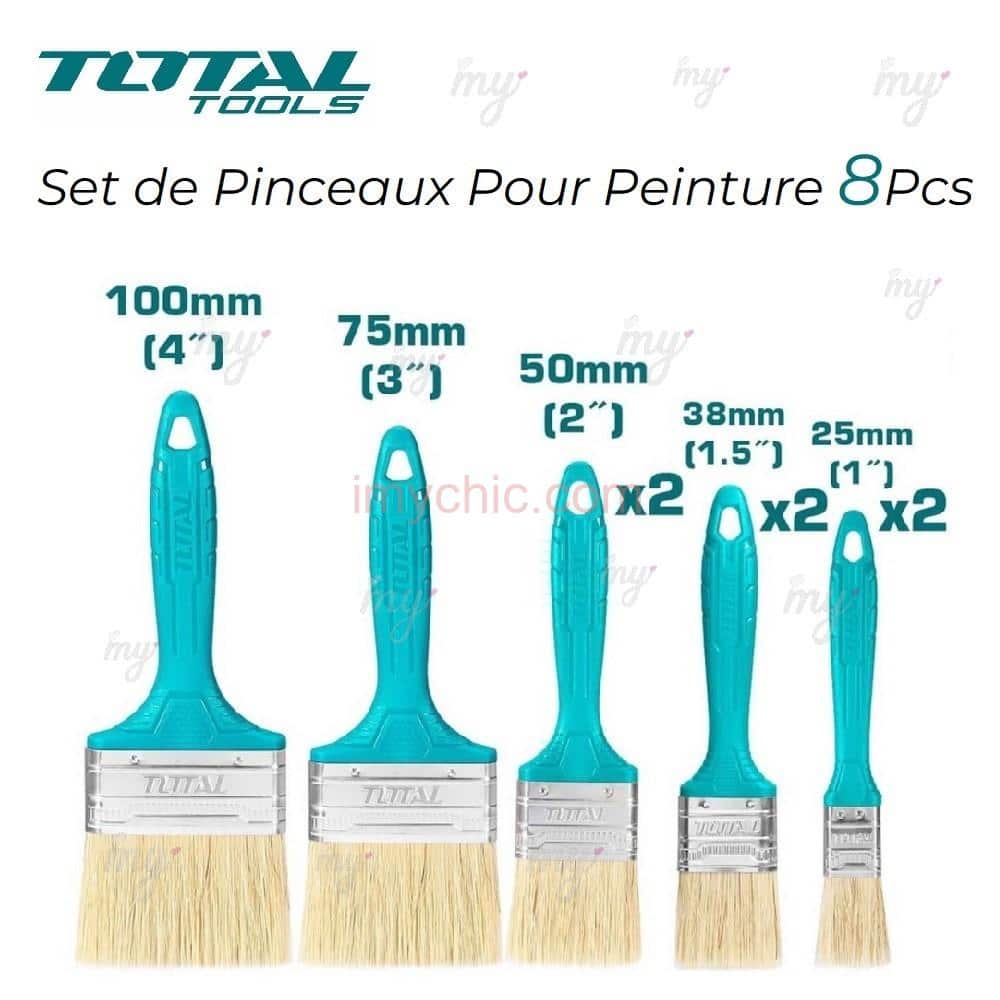 Set De Pinceaux Pour Peinture 8Pcs 1 1.5 2 3 4 Total THT8450801 -  imychic