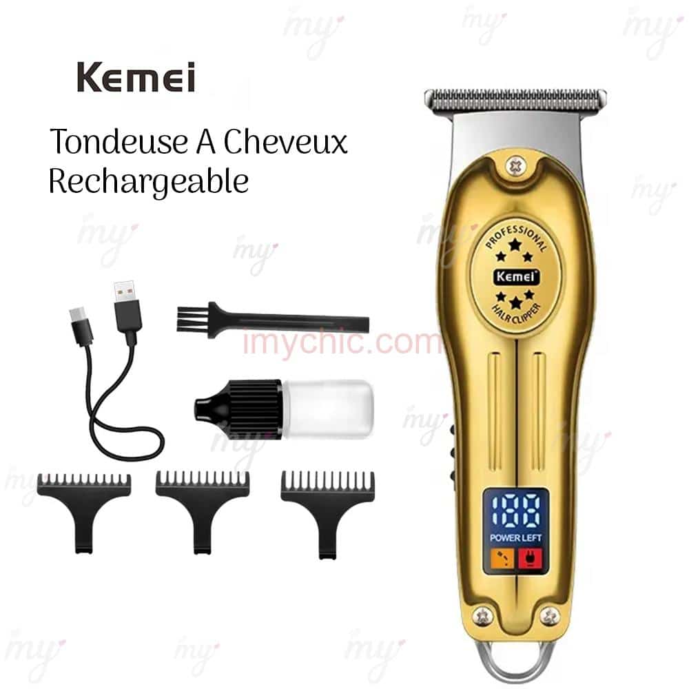 Tondeuse A Cheveux Rechargeable 600MAh 5W LCD Kemei Km-427