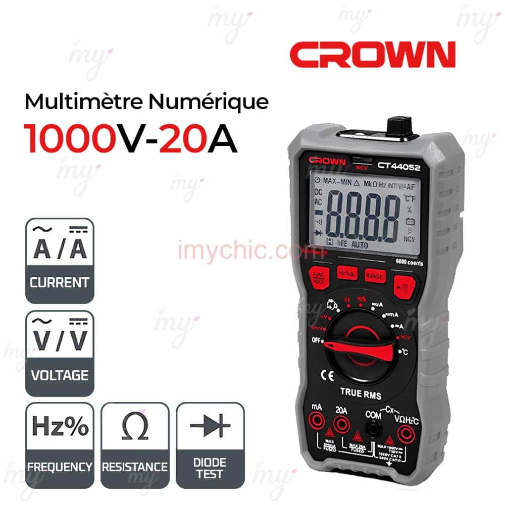 Multimètre metrix digital 1000V 20A LCD I CT44052