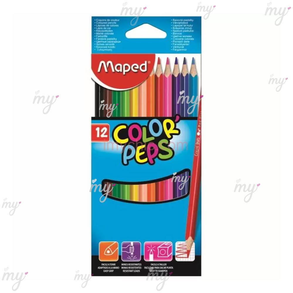 12 crayons de couleur Pastel MAPED Color'Peps : Chez Rentreediscount Fournitures  scolaires