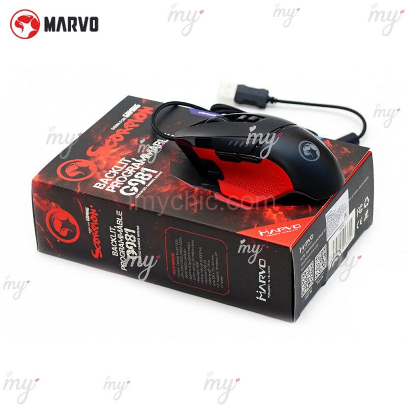 Scorpion marvo Tapis Souris Gaming MG10 XXL LED Noir