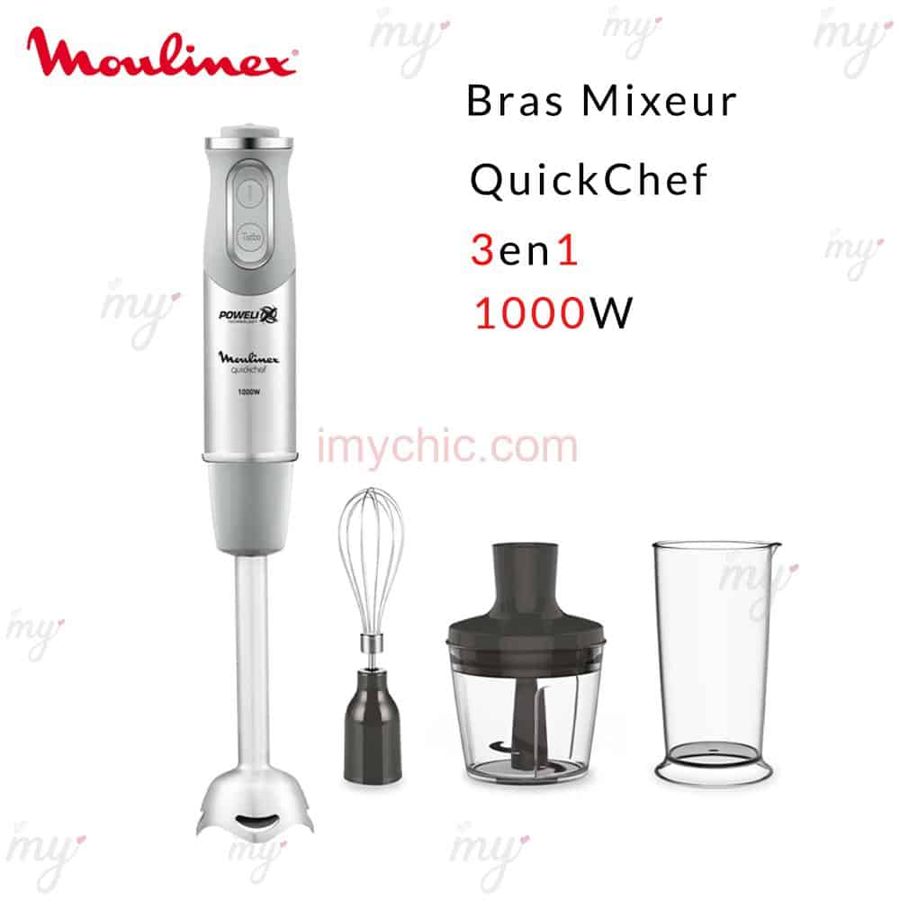 Bras Mixeur 3en1 Plongeant 1000W QuickChef Moulinex DD655D10