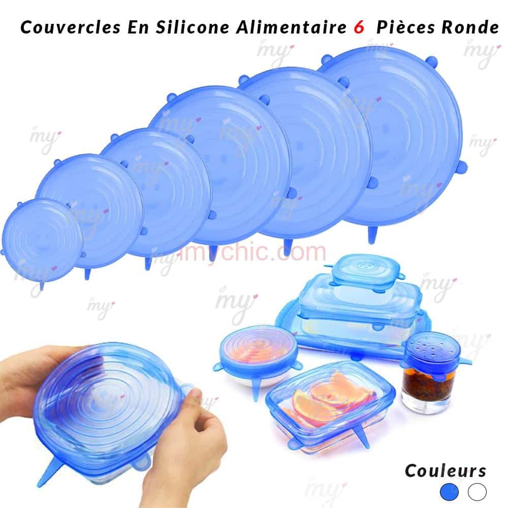 Solawill Couvercle Silicone Alimentaire,5 Pièces Tailles