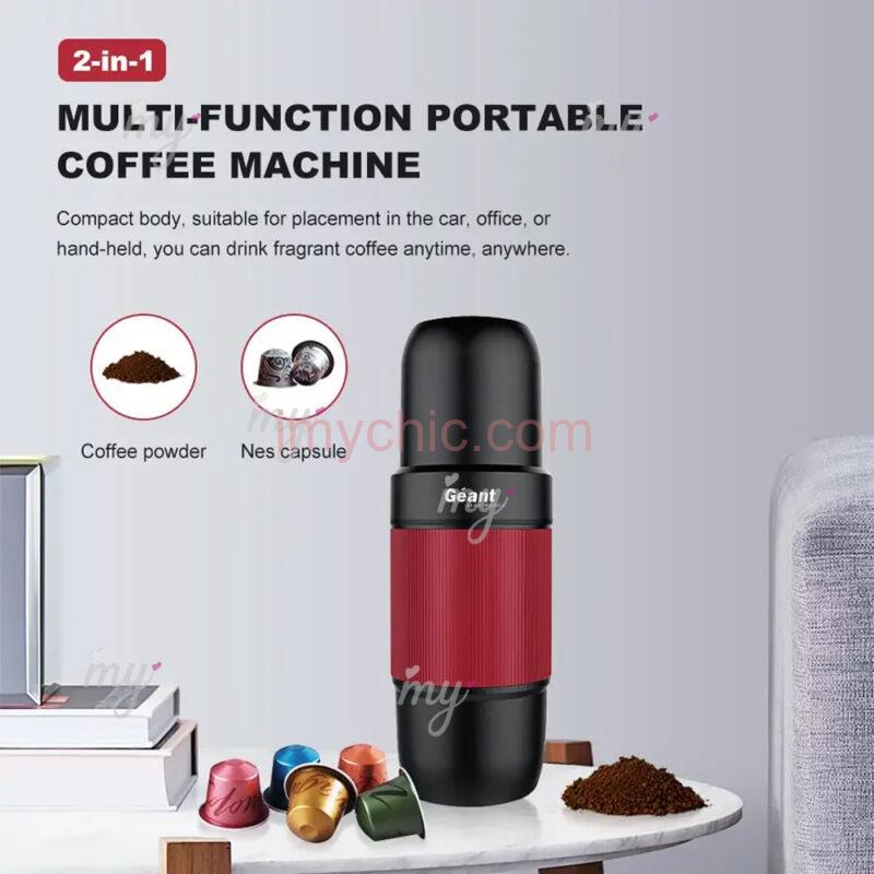 Mini Machine À Café Portable Espresso À Batterie Rechargeable 80mL 2000mAh  Géant GN-CMST509A