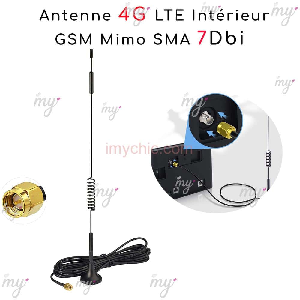 Antenne 4G LTE Intérieur Amplificateur GSM Mimo SMA Mâle 7Dbi - imychic