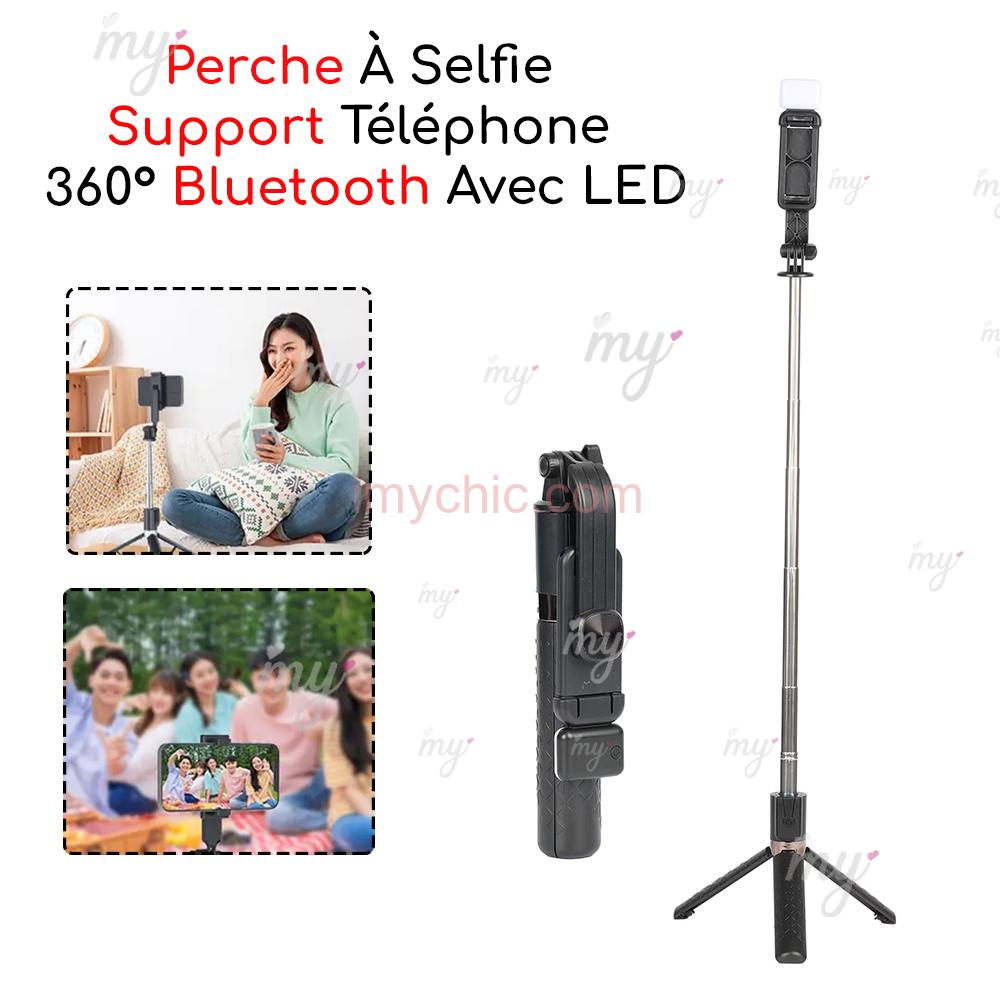 Perche À Selfie Support Téléphone 360° Bluetooth Avec LED JC-06S - imychic