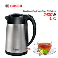 Bouilloire Électrique Sans Fil En Inox 1.7L 2400W DesignLine Bosch TWK3P420